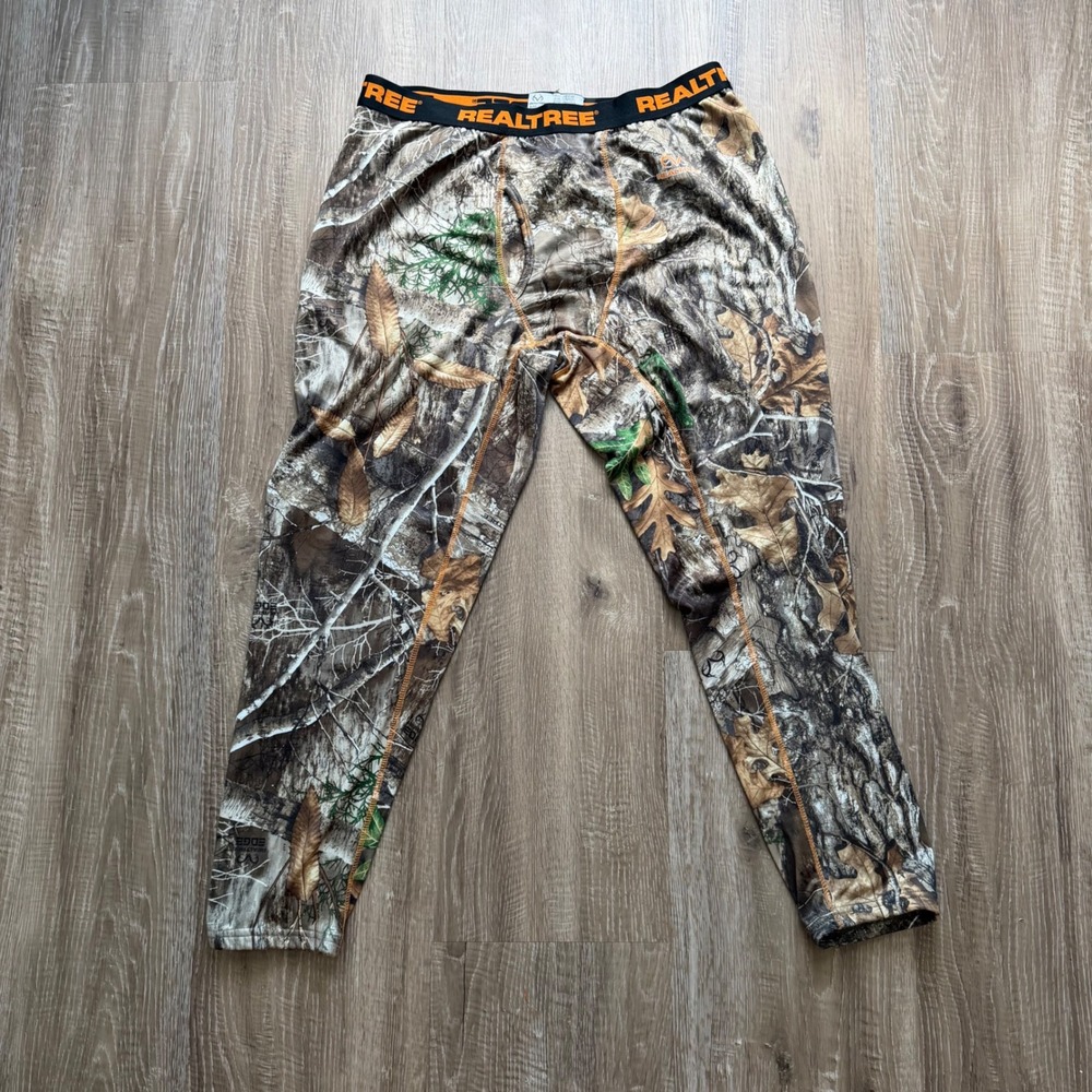 Realtree Mens Edge Camo Performance Base Layer Thermal‎ Pants XL 40-42 Hunting - Picture 2 of 8